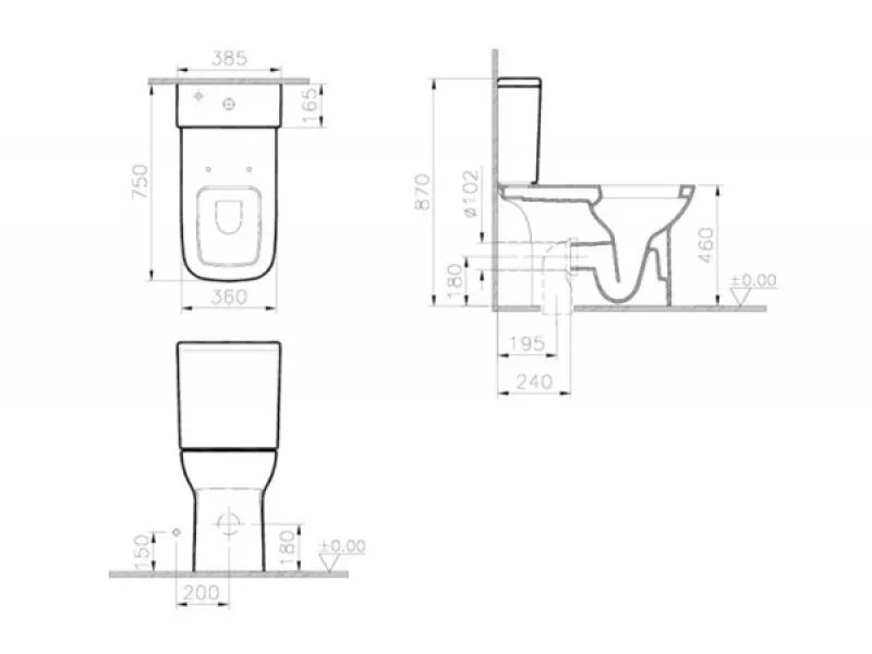 VITRA MONOBLOK SA DUROPLAST DASKOM ZA POSEBNE POTRBE VARIO CVI01 