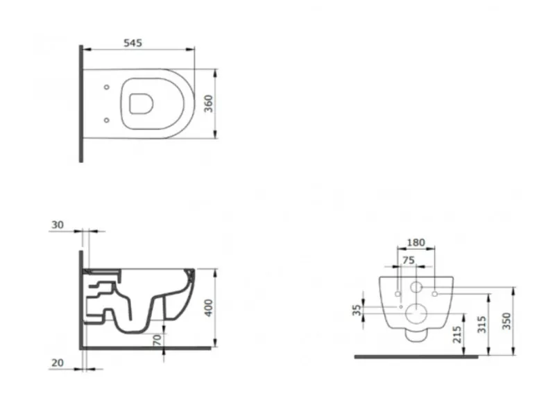 BOCCHI V-TONDO RIMLESS KONZOLNA SOLJA SA DASKOM SJAJ CRNA1416-005-0129 