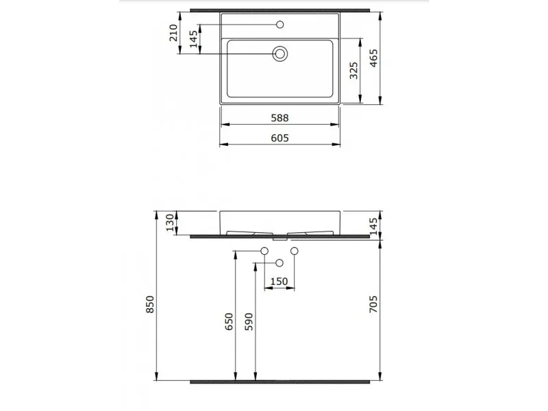 BOCCHI MILANO LAVABO 60CM - BELO 1376-001-0126 