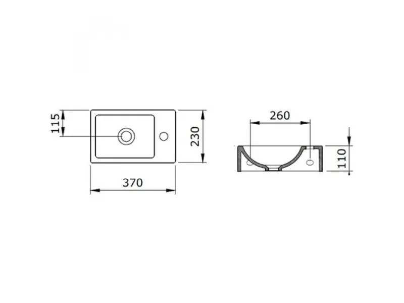 BOCCHI MILANO LAVABO 37CM - BELI 1418-001-0126 