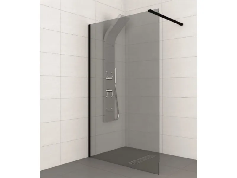 CONCEPT Walk-in  MONTE DARK 900x2000 crni mat ram 8mm grey staklo C-02-SB90G 