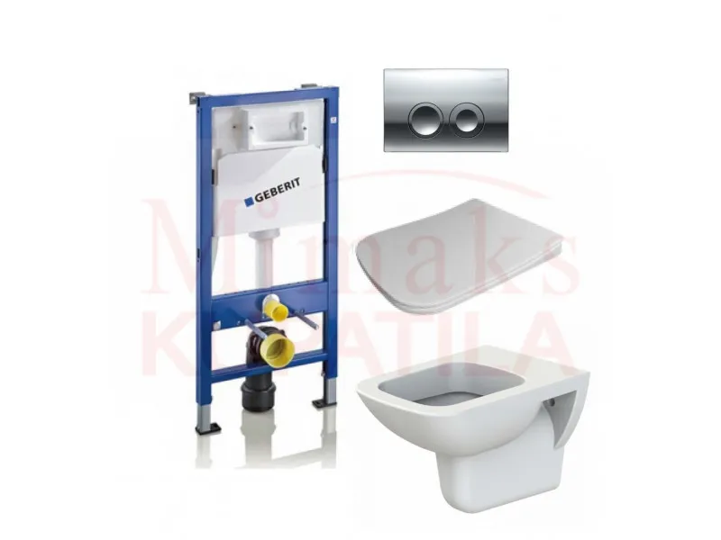 SET GEBERIT UGRADNI 458.112.21.1 + HROM TIPKA + WC SOLJA DURU SA DASKOM 
