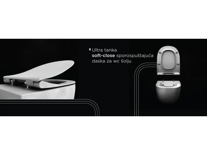 SET FLUENTA UGRADNI KOMPLET RIMLESS WC SOLJA BELI ONYX TASTER 