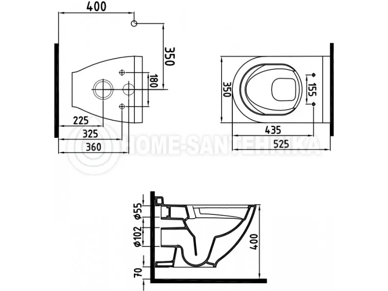 Bien HRKA052N1VP0W3000  Harmony konzolna wc šolja rimfree bela 