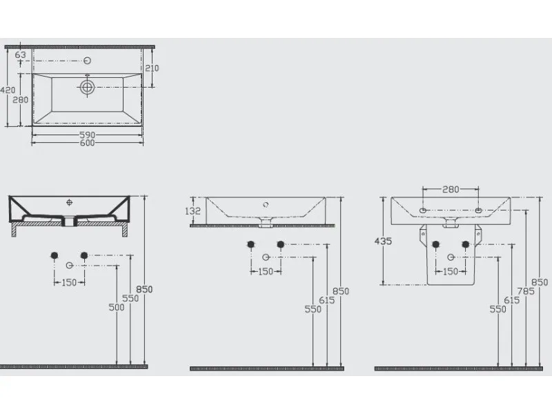 Isvea SistemaZ 10SF50060 umivaonik 60x42 