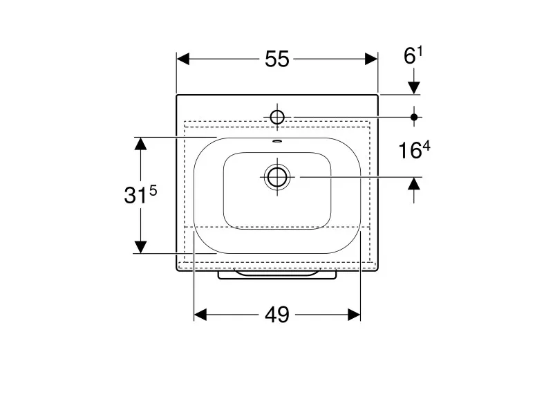 Geberit Selnova Square komplet ormarić sa umivaonikom, lava, mat, 55x65,2x50,2 501.249.00.1 