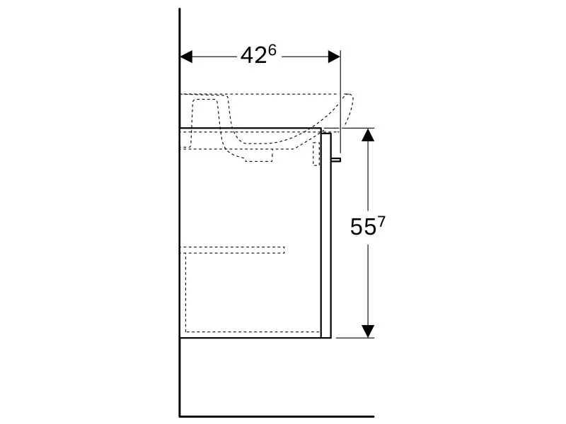 Geberit Selnova Square ormarić, jedna vrata, beli, sjaj, 49,3x55,7x42,6 cm /u kombinaciji sa  500.31 