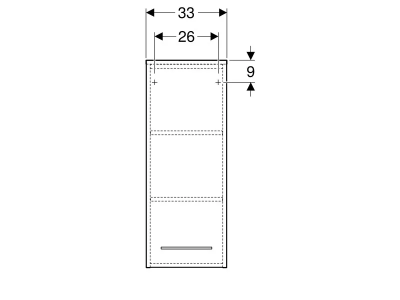 Geberit Selnova Square srednje visoki ormarić, orah, 33x85x29,7 cm 501.278.00.1 