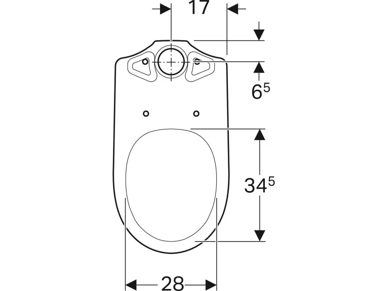 Geberit Selnova wc šolja za monoblok, podna, vertikalni odvod 500.281.01.1 