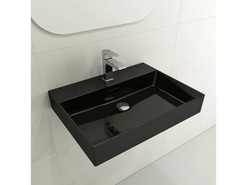 BOCCHI MILANO 60 CM SA RUPOM LAVABO SJAJNA CRNA 1376-005-0126 