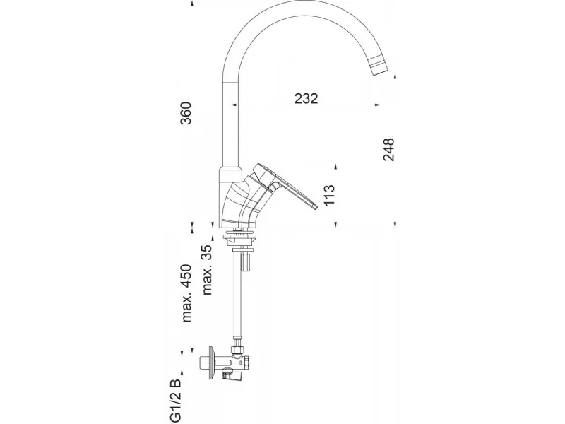 Herz Infinity Baterija Za Sudoperu I22 Sa Ugaonim Ventilima 00173 