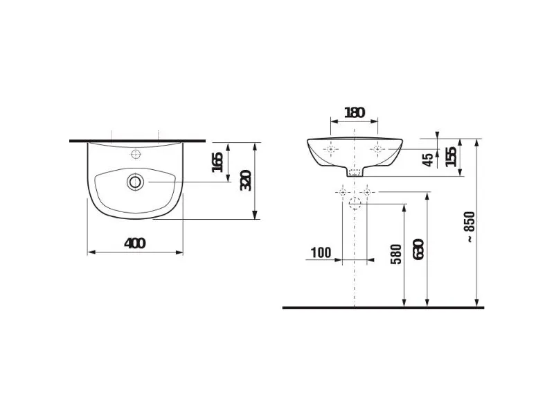 Jika Lavabo ZETA 40cm 8153930001041 