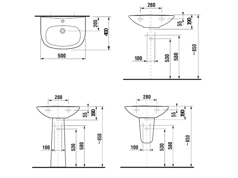 Jika Lavabo ZETA 50cm 8103900001041 