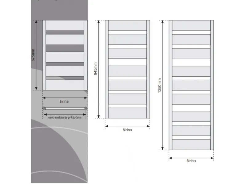 CINI RADIJATOR ELEGANT CRNI 1250x430cm EL9/40 614W 