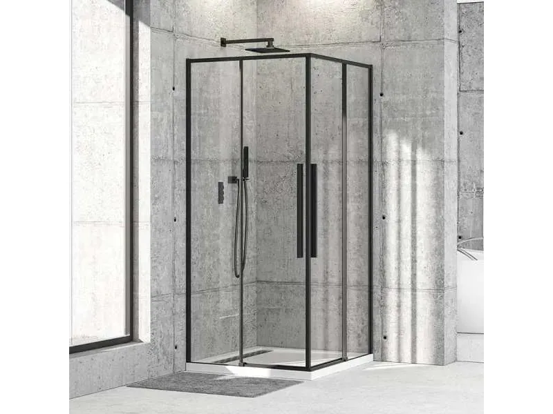 DIP TUS KABINA CRNA BR6631CA-90 90x90cm visina 1950mm ,providno staklo 6mm 