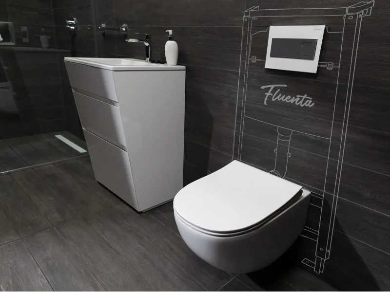 FLUENTA WC SOLJA KONZOLNA RIMLES A SA DASKA SC 40006661 