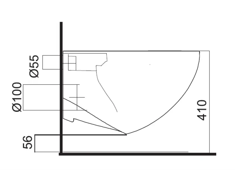 FLUENTA WC SOLJA KONZOLNA RIMLES A SA DASKA SC 40006661 