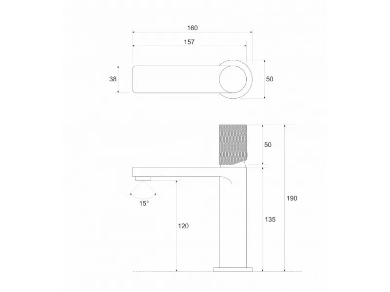 Cop Baterija za lavabo COPEN NOOK GRIP mat crna C-01-102MB 