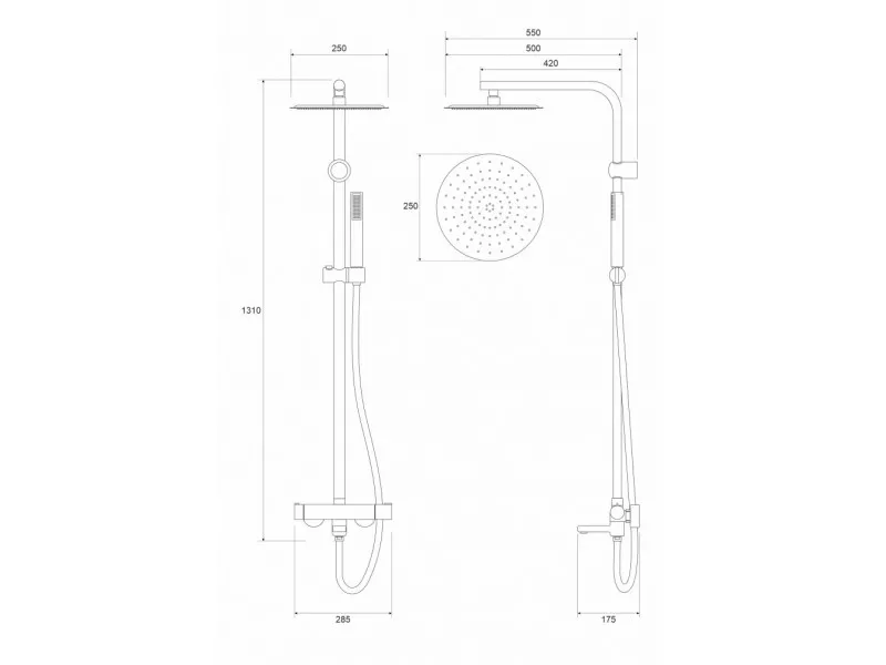 Cop Baterija i usponski tus sa izlivom COPEN NOOK mat crna okrugli set C-01-110MB 