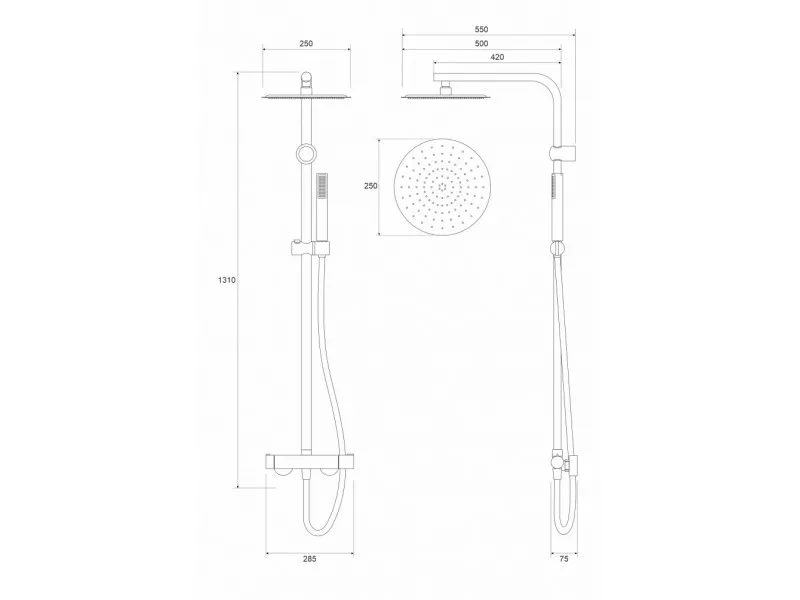 Cop Baterija i usponski tus COPEN NOOK mat crna okrugli set C-01-112MB 