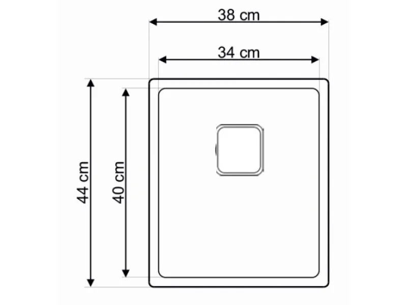 Lav sudopera AS 353   380x440x200 mm  / 1mm  sa sifonom 