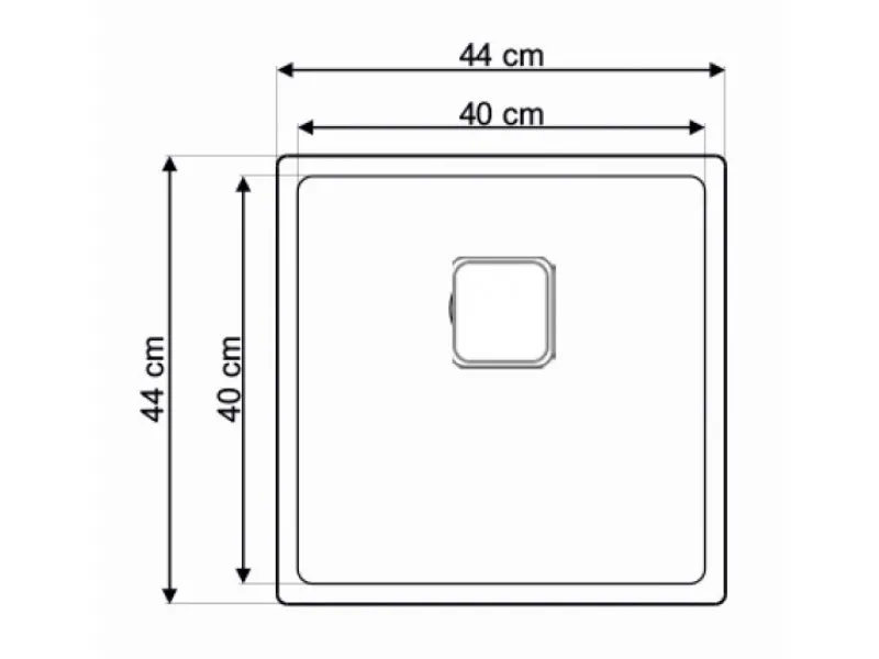 Lav sudopera AS 354   440x440x200 mm  / 1mm  sa sifonom 