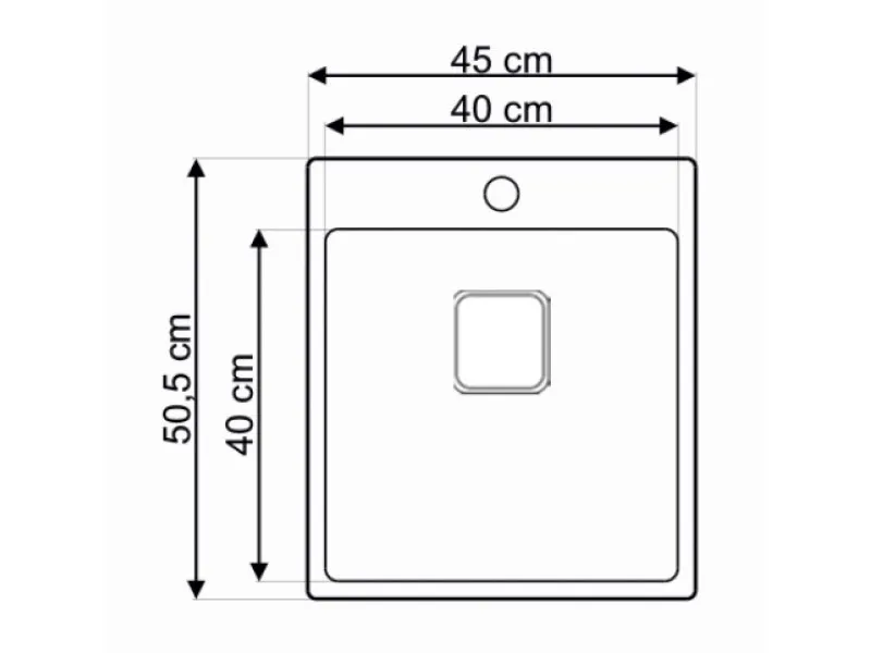 Lav sudopera AS 381   450x505x200 mm  / 1mm  sa sifonom 