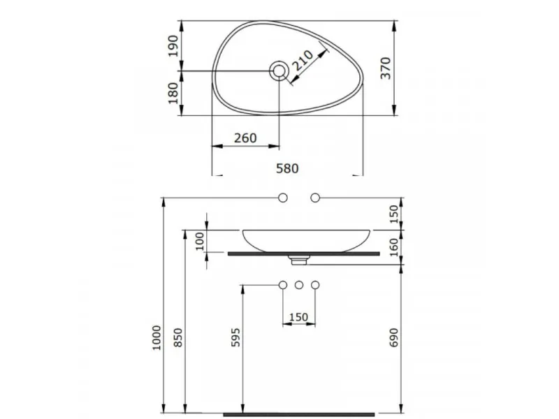 BOCCHI ETNA LAVABO 58 CM - BRONZE  MAT 1114-070-0125 