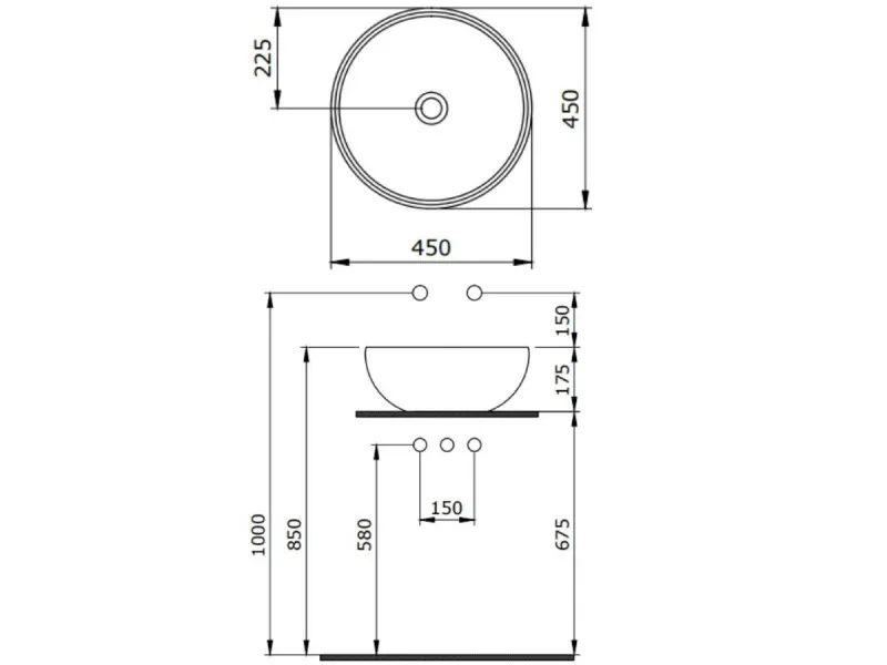 BOCCHI LAVABO - VENEZIA F45cm 1119-019-0125 crvena sjaj 