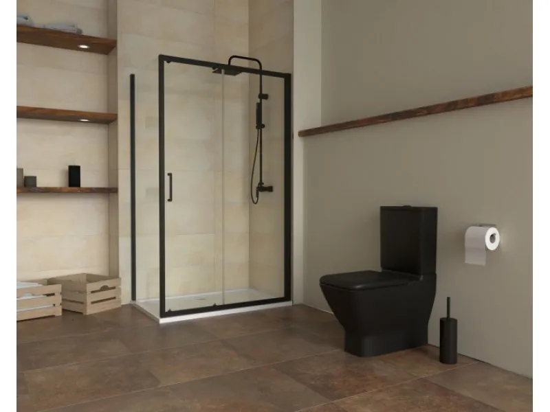 COPEN Tus kabina ATLAS BLACK 800X1000X1950 trans staklo 6mm crni mat ram  C-02-B4100T+C-02-4080T 