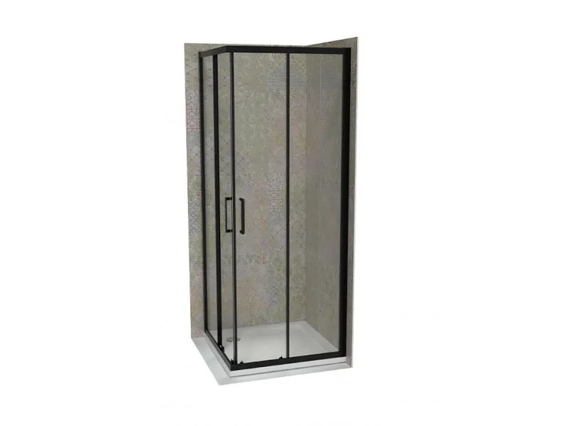 COPEN Tus kabina  ATLAS PRO 900x900x1950 matt black, staklo 6mm providno C-02-B43K900 