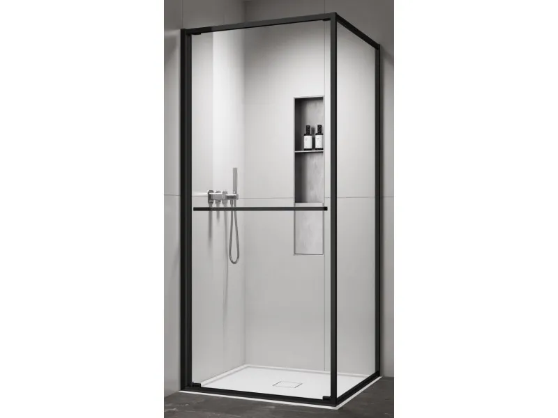 COPEN Tus kabina  ATLAS PRO 1V 900x900x2000 matt black, staklo 6mm providno C-02-B43K9001V 