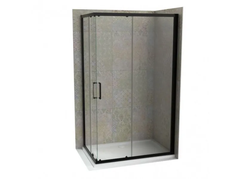 Copen tus kabina ATLAS PRO 1500x800x1950 matte black trans staklo 6mm C-02-B431500 + C-02-B43800 