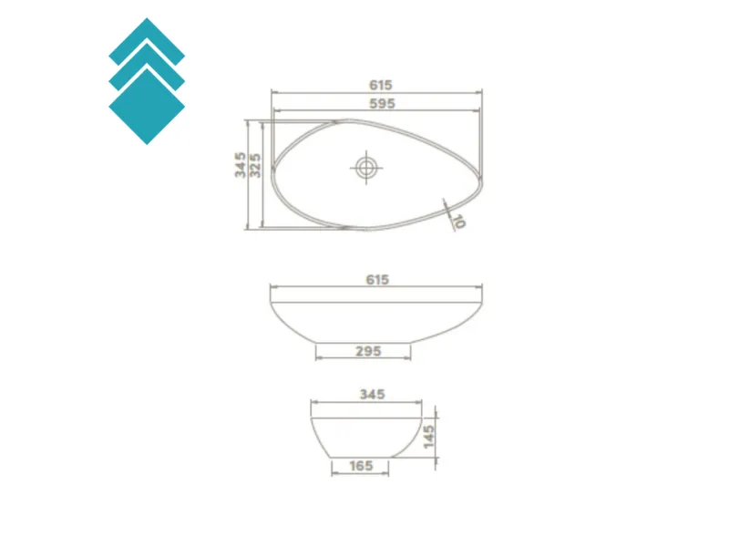 TURKUAZ OLIVE 61X36 cm LAVABO BELO 72100 