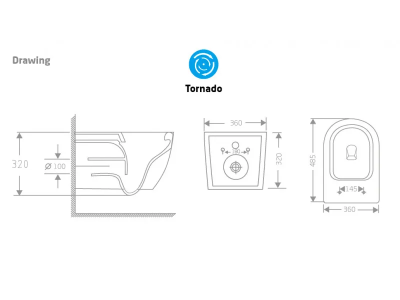 Wc solja MILE TORNADO konzolna bela sa slim wc daskom 